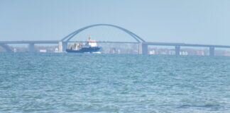 Heutiges Geburtstagskind – der „Kleiderbügel“ die Fehmarnsundbrücke