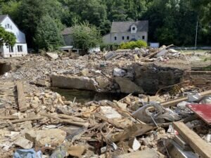 Große Zerstörung in Teilen der Innenstadt von Bad Münstereifel
