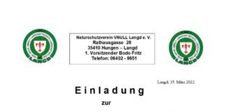 Jahreshauptversammlung bei Naturschutzverein VNULL Langd e. V.