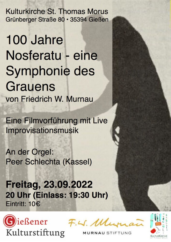 100 Jahre Nosferatu: Symphonie des Grauens - am 23.9.22 um 20 Uhr in der Kulturkirche St. Thomas Morus