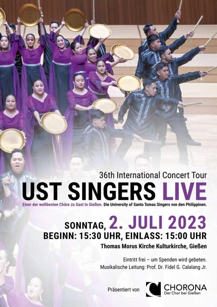 Zu Gast im Rahmen ihrer 36. Choir Live World Tournee die UST SINGERS aus Manila am 2.7. um 15:30 Uhr