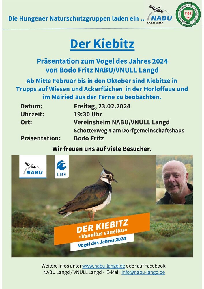 Infoabend zum “Vogel des Jahres 2024 – Der Kiebitz”
