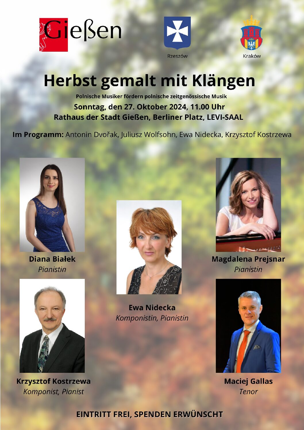 Das besondere Klavierkonzert – Herbst gemalt mit Klängen am 27.10.2024, 11:00 Uhr im Hermann-Levi-Konzertsaal Gießen