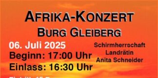 Afrika auf Burg Gleiberg, 6. Juli 2025, 18 Uhr, Eintritt 15€