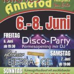 Dorfkirmes in Annerod vom 6. bis 8. Juni 2025