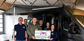 Engel Caravaning übergibt Spende an die Limeswerkstatt der Lebenshilfe Gießen