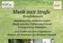 Ein außergewöhnliches Benefizkonzert für „Musik statt Straße” mit dem Multikulturelles Orchester Gießen und der Kunstwerkstatt Ogonjok