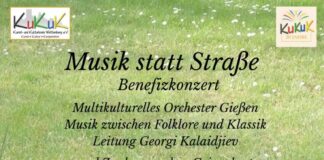 Ein außergewöhnliches Benefizkonzert für „Musik statt Straße” mit dem Multikulturelles Orchester Gießen und der Kunstwerkstatt Ogonjok