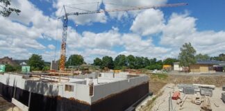 Neubau Mensa und Turnhalle Regenbogenschule Holzheim: “Baufortschritt ist sichtbar”
