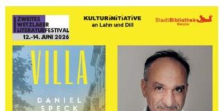 Abschlussveranstaltung des Zweiten Wetzlarer Literaturfestivals – „Villa Rivolta“: Autorenabend mit Bestsellerautor Daniel Speck in Wetzlar, 14.06.2026