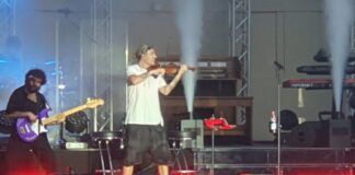 In Bad Nauheim steht der Stargeiger David Garret mit seiner 4 köpfigen Band auf der Bühne