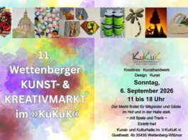 Kunst- und Kreativmarkt in der Kunsthalle und im Hof des KuKuK, SO 6. September 2026 von 11 bis 18 Uhr