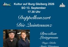 „Doppelkonzert Quintessenz“ SO 13.9. um 17.30 Uhr, Burg Gleiberg
