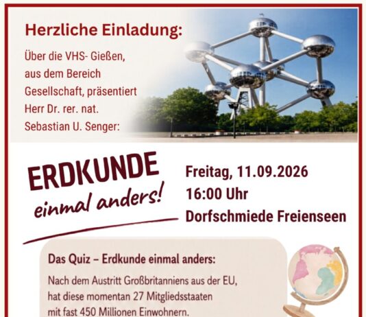 “Erdkunde einmal anders! am 11.09. in der Dorfschmiede Freienseen