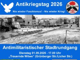 Der 1. September mahnt: “Friedensfähig statt kriegstüchtig!“
