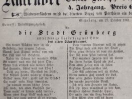 1861 entstandenes Gedicht rief zur Unterstützung auf