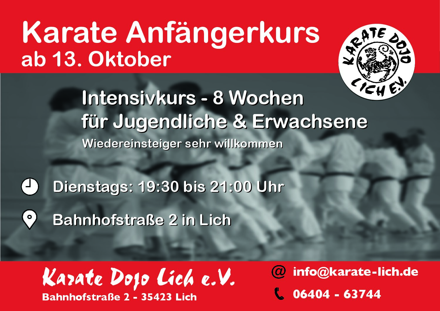 Neuer Anfänger-Intensivkurs ab 13. Oktober 2026 in Lich